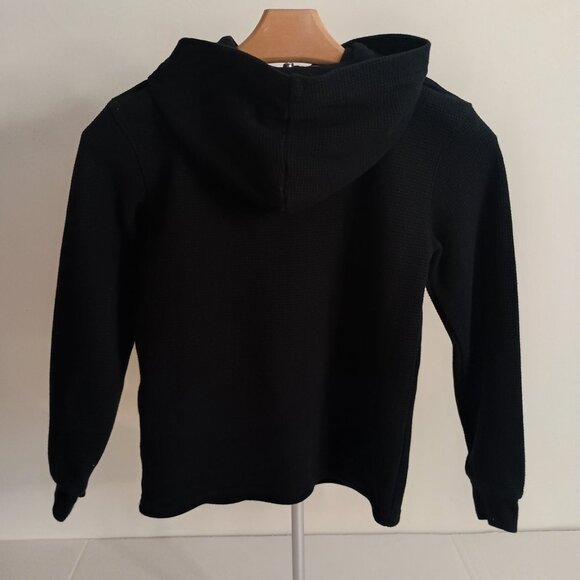 H&M Boys Black Waffle Hoodie Kangaroo Pocket Size 8 Excellent Condition - Picture 14 of 15